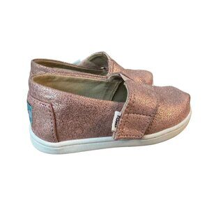 $8 WHEN BUNDLED TOMS Pink Glitter Alpargata Flats Toddler Girl Size 7